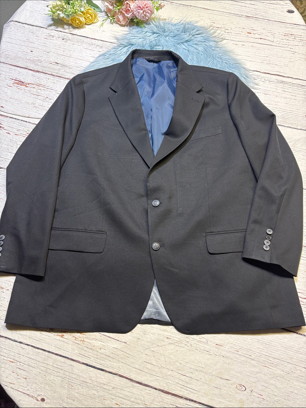 Haggar The Active Series Tailored Fit Black Blazer Jacket sz 50